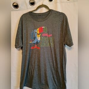 Kellogg's Froot Loops Gray T-Shirt with Toucan Design